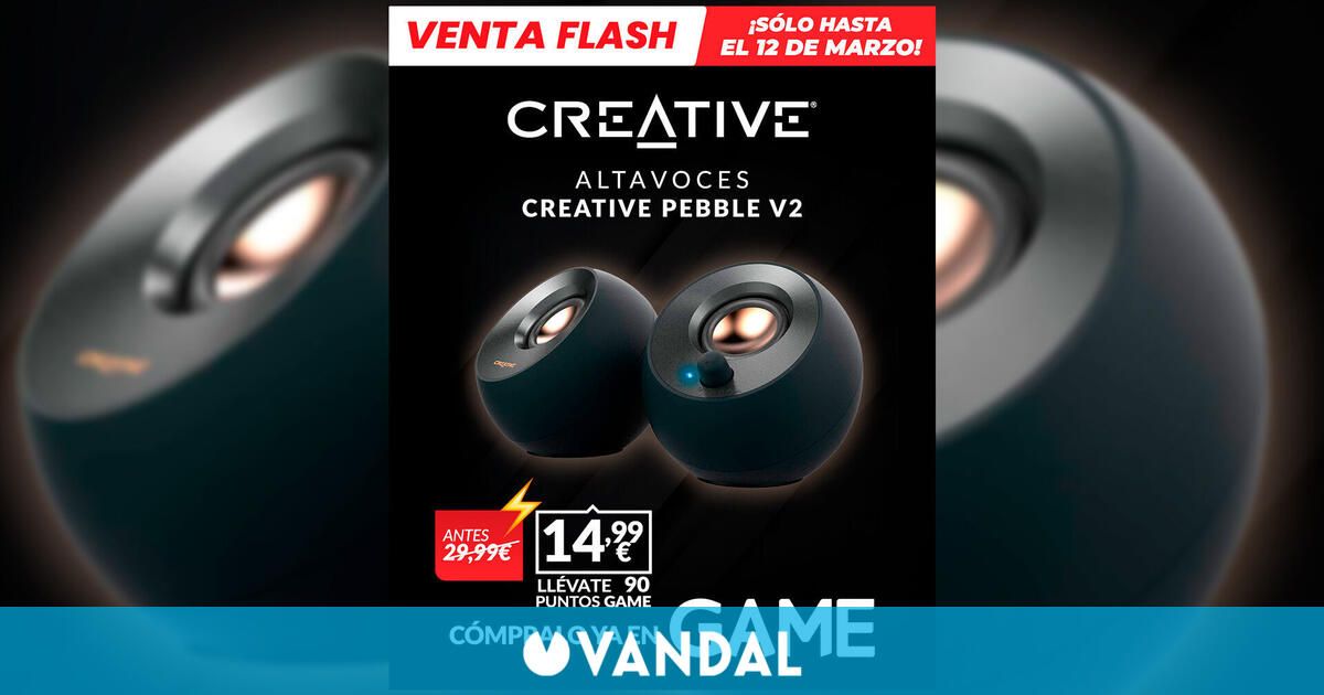 Consigue unos altavoces Creative Pebble 2.0 V2 en la nueva Venta Flash GAME por solo 14,99 euros