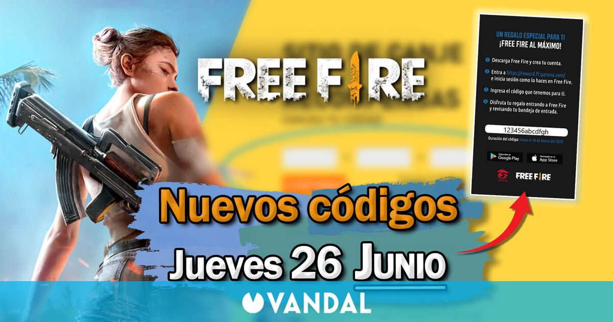 FREE FIRE MAX | Códigos de hoy jueves 26 de junio de 2025 -...