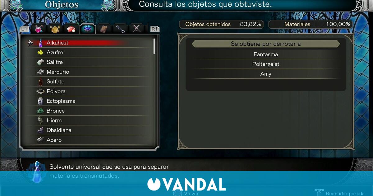 TODOS los materiales en Bloodstained: Ritual of the night