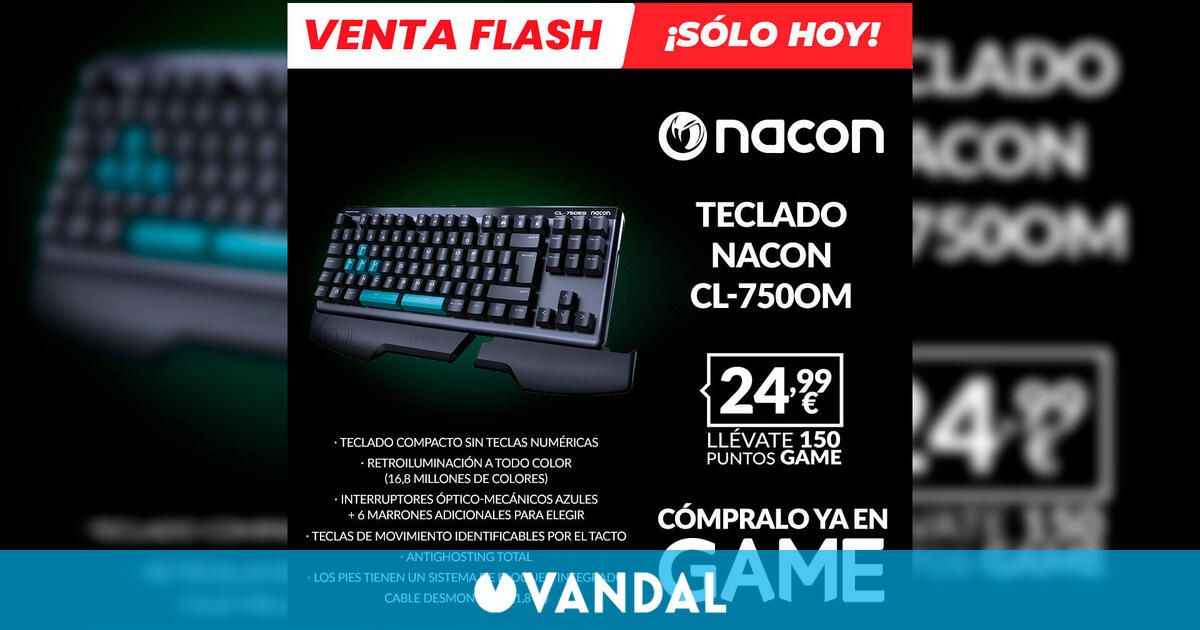 Consigue el teclado mecánico gaming NACON CL-750OM de oferta en GAME por 24,99 euros, sólo hoy