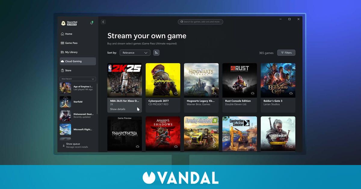 Xbox actualiza su app para PC: streaming de juegos propios, progreso cruzado y recompensas por jugar