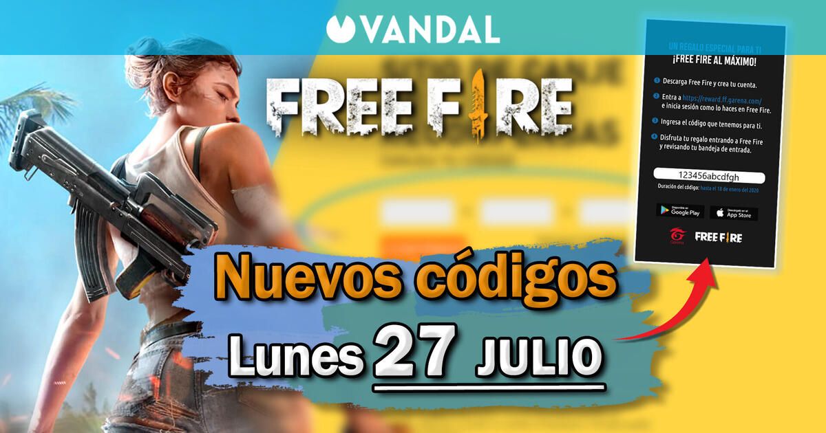 Códigos de hoy lunes 27 de julio de 2026 para Garena Free Fire MAX