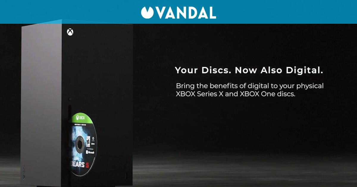 Xbox console with physical game discs and digital interface