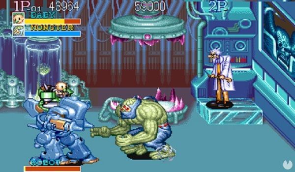 Un mecha� �pilotando otro mecha!. Nada es imposible para este precoz beb�, bautizado como Hoover en la versi�n japonesa.