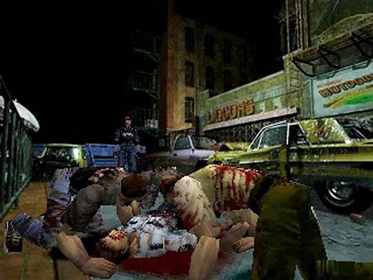 Unos lugare�os disfrutando de un snack, en plena zona comercial de Raccoon City.