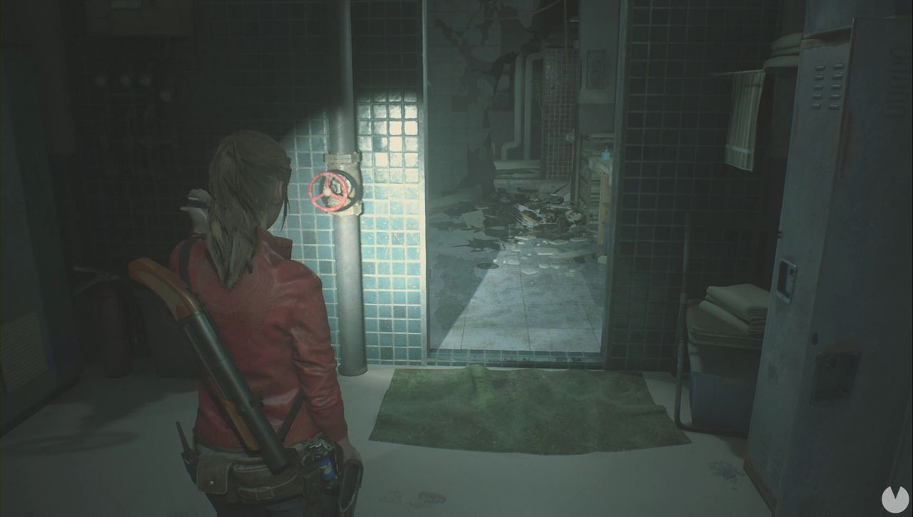 Resident Evil 2 - Find the 3 Medallions: use the Round Handle to shut off the steam
