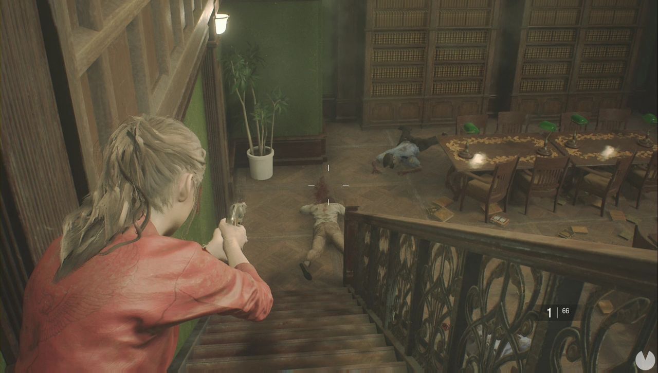 Resident Evil 2 - Find the 3 Medallions: eliminate the zombies in the Library