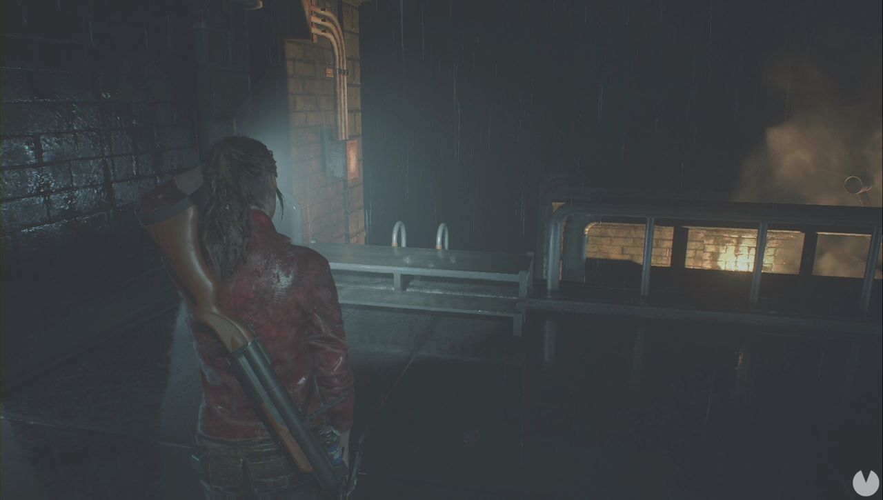 Resident Evil 2 Remake - Find the Power Panel Parts: Climb down the ladder from the Balcony