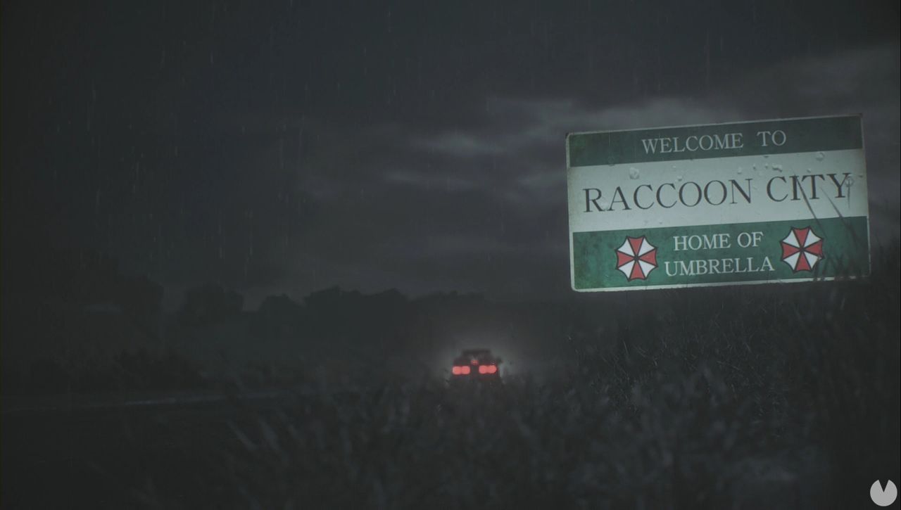 Resident Evil 2 Remake - Raccoon City welcome sign