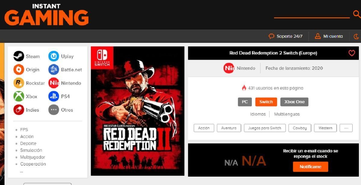 Red dead redemption 2 nintendo switch