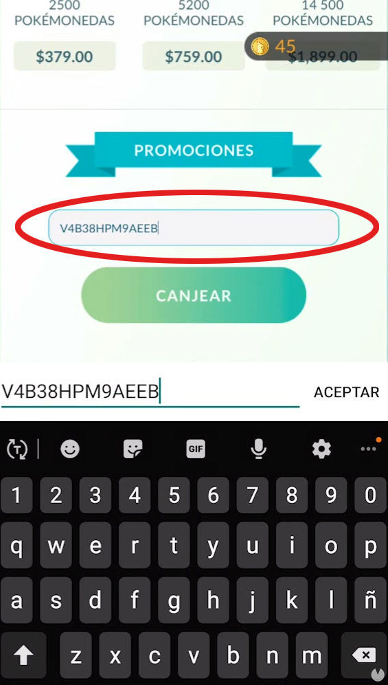 Pokémon GO - Canjear códigos en Android