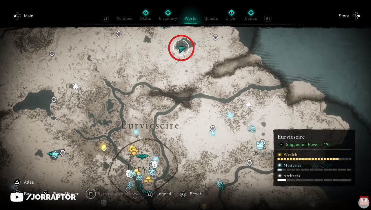 AC - Valhalla - Localización arco Isu secreto