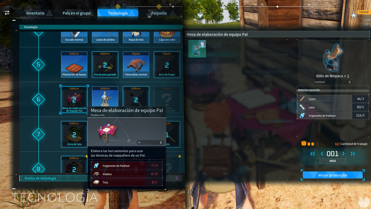 Palworld - Building a Pal Gear Workbench and crafting a saddle