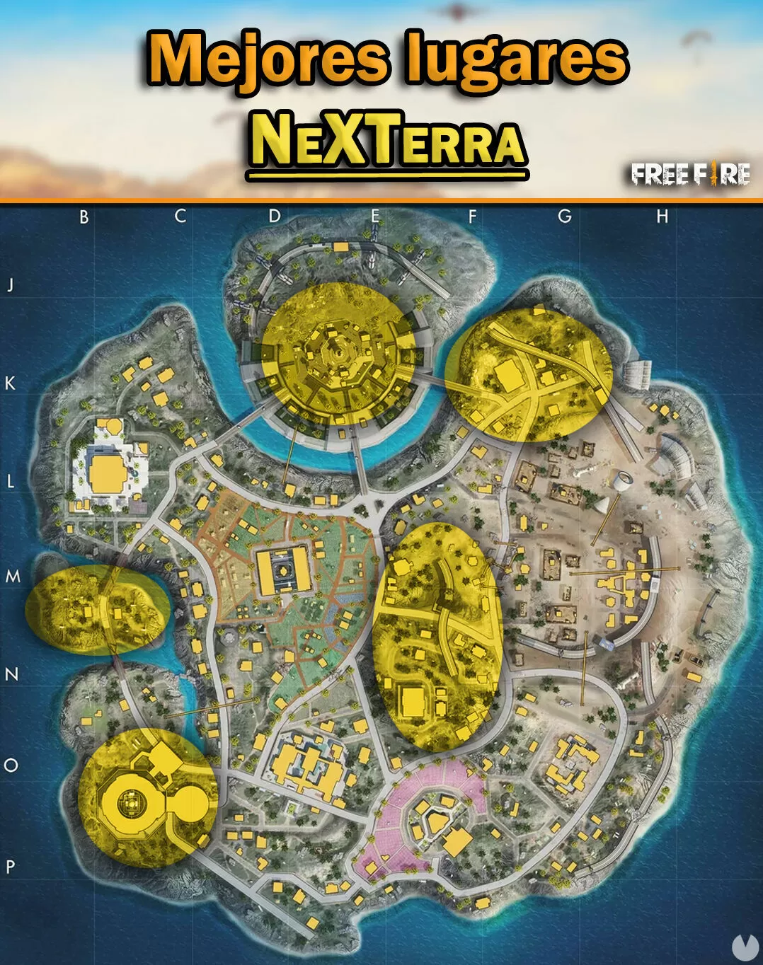 Mapas de Free Fire: Mejores lugares y zonas con loot de alta calidad