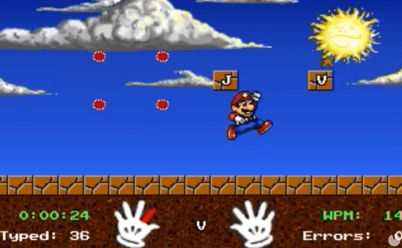 Captura de Mario Teaches Typing.