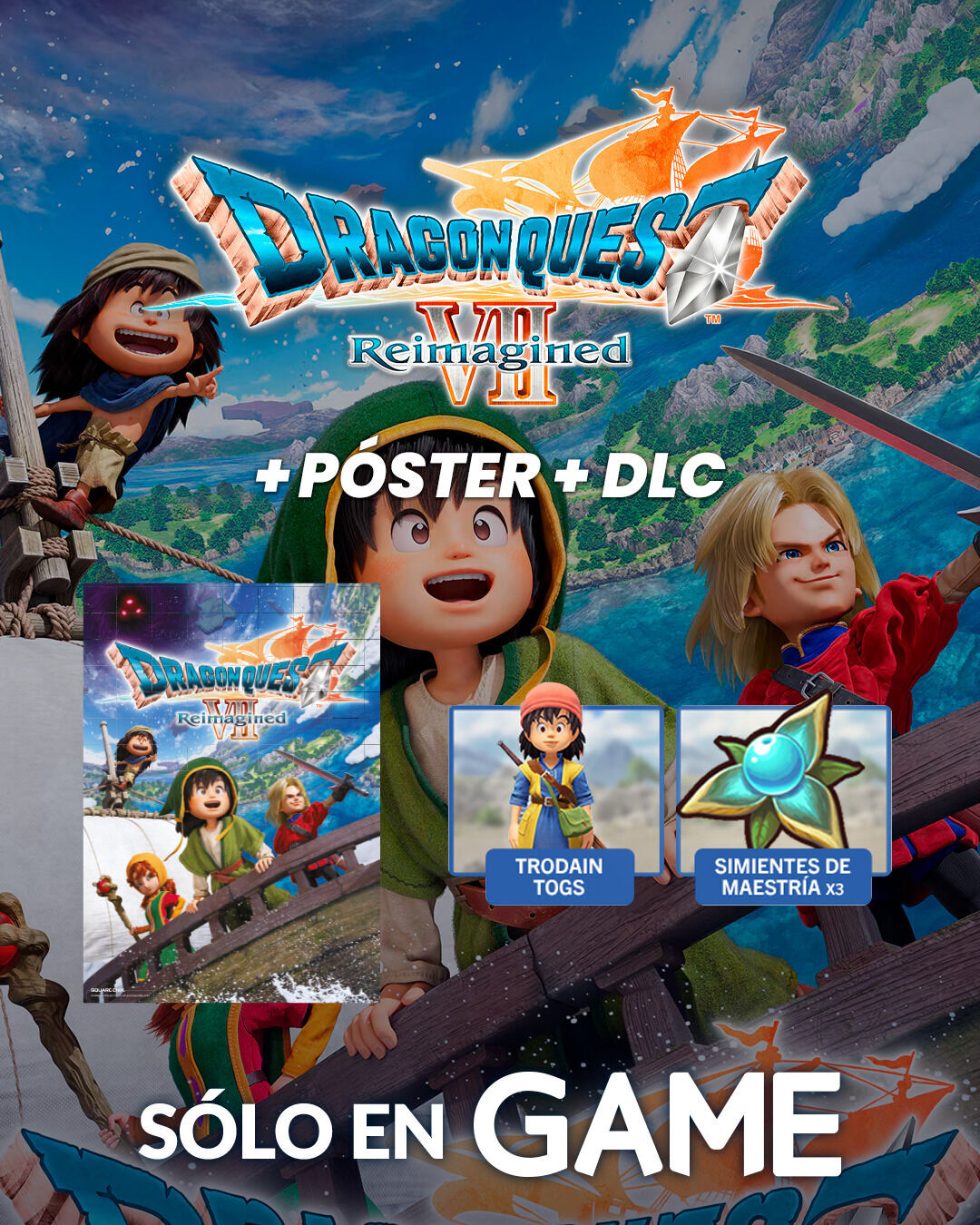 Reserva Dragon Quest VII: Reimagined en GAME y llévate un póster exclusivo y un DLC como regalos