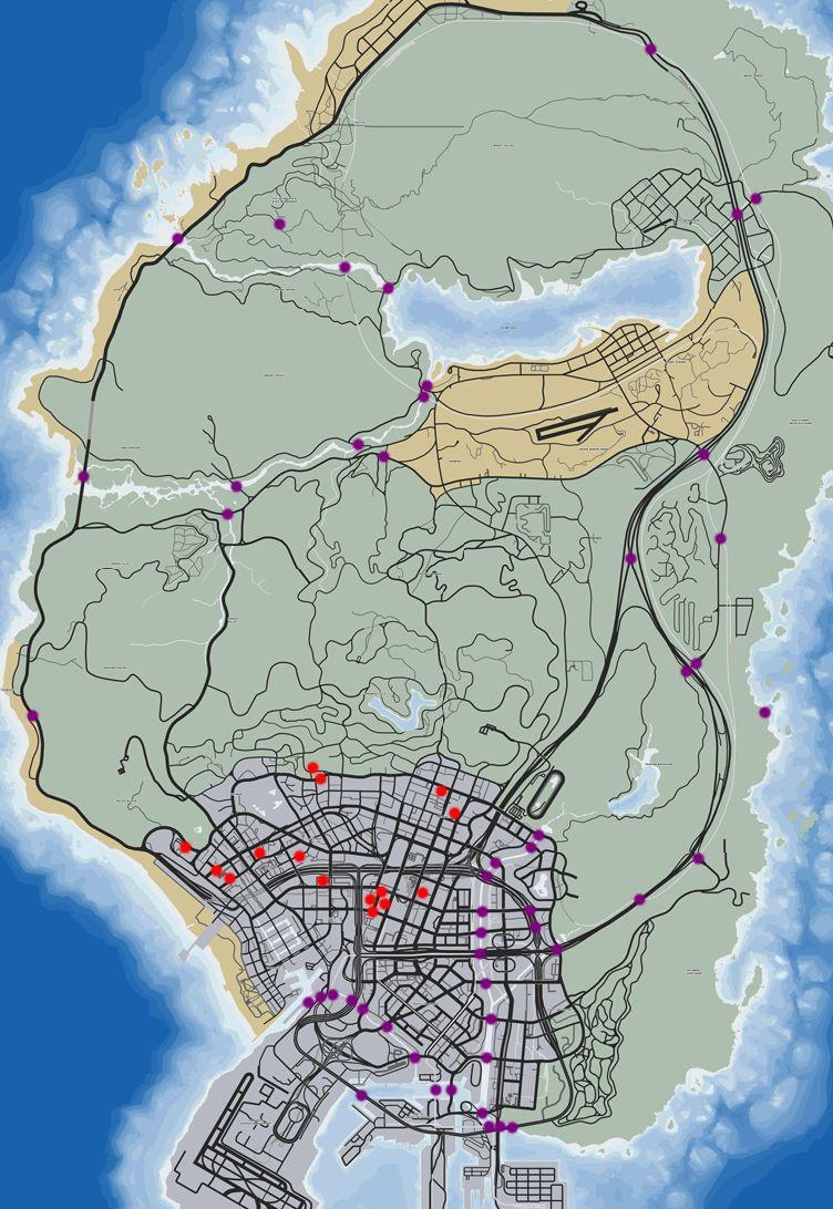 GTA V Mapa de desafíos aéreos