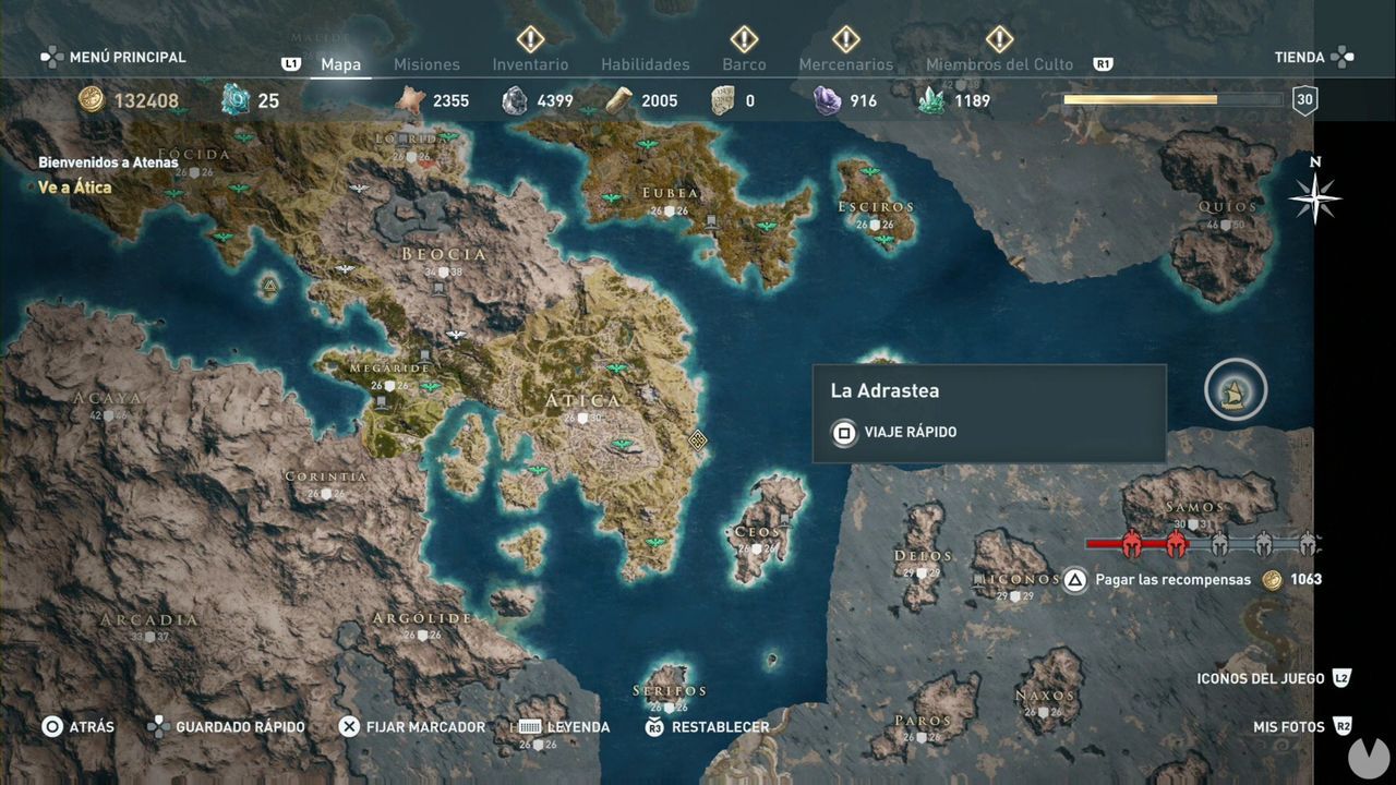 Assassin's Creed Odyssey - Ubicacin del Tridente de Poseidn