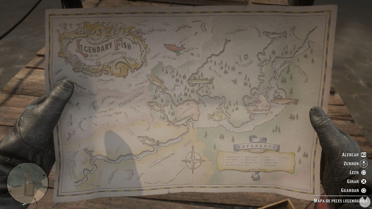 Legendary Fish map in Red Dead Redemption 2