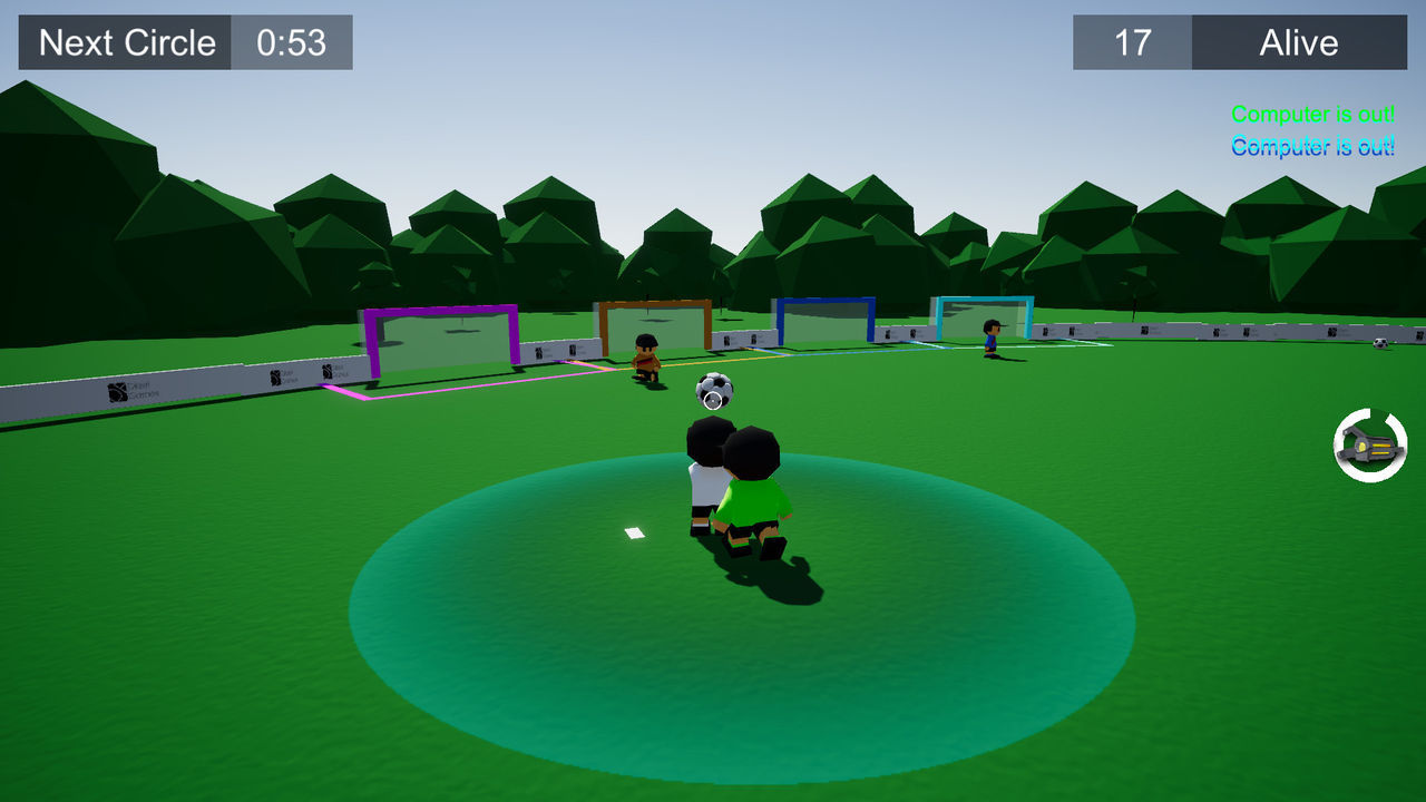 this is Soccer, Battle Royale, a 'battle royale' themed football