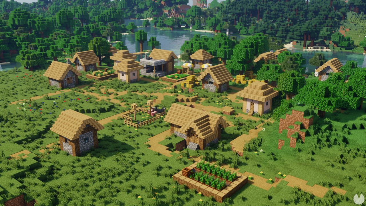 Minecraft with graphics-enhancing mods.