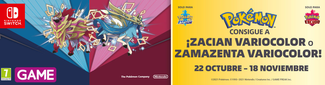 GAME te ofrece Zacian y Zamacenta Variocolor en Pokémon Espada y Escudo por tiempo limitado