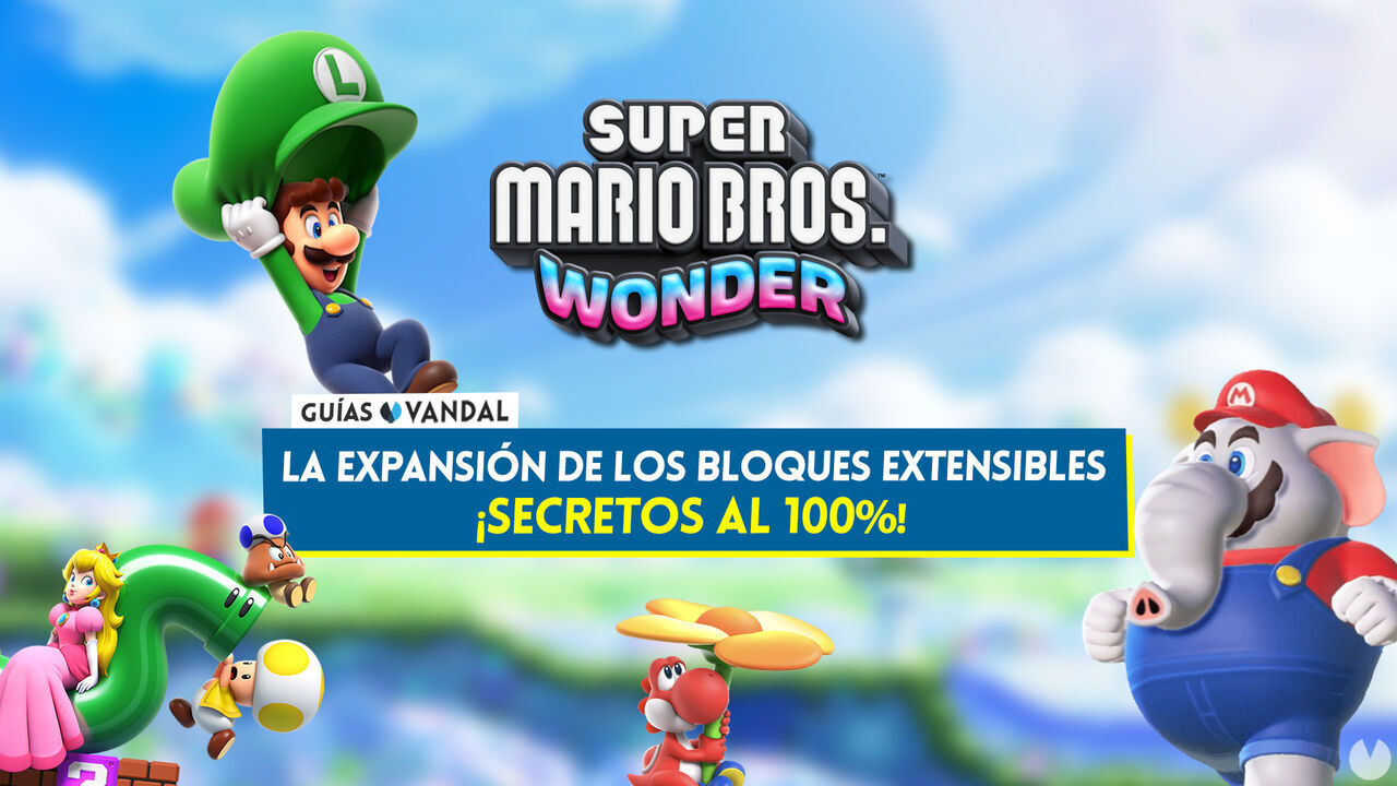 La expansin de los bloques extensibles al 100% en Super Mario Bros. Wonder: Todos los secretos y coleccionables - Super Mario Bros. Wonder