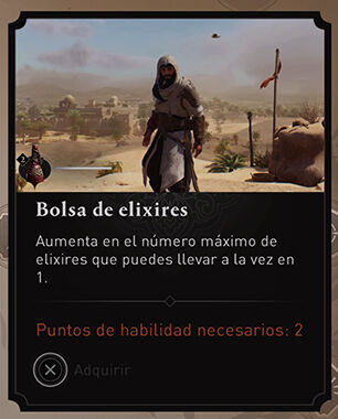 Assassin's Creed Mirage - Mejores habilidades para comprar primero: Bolsa de elixires