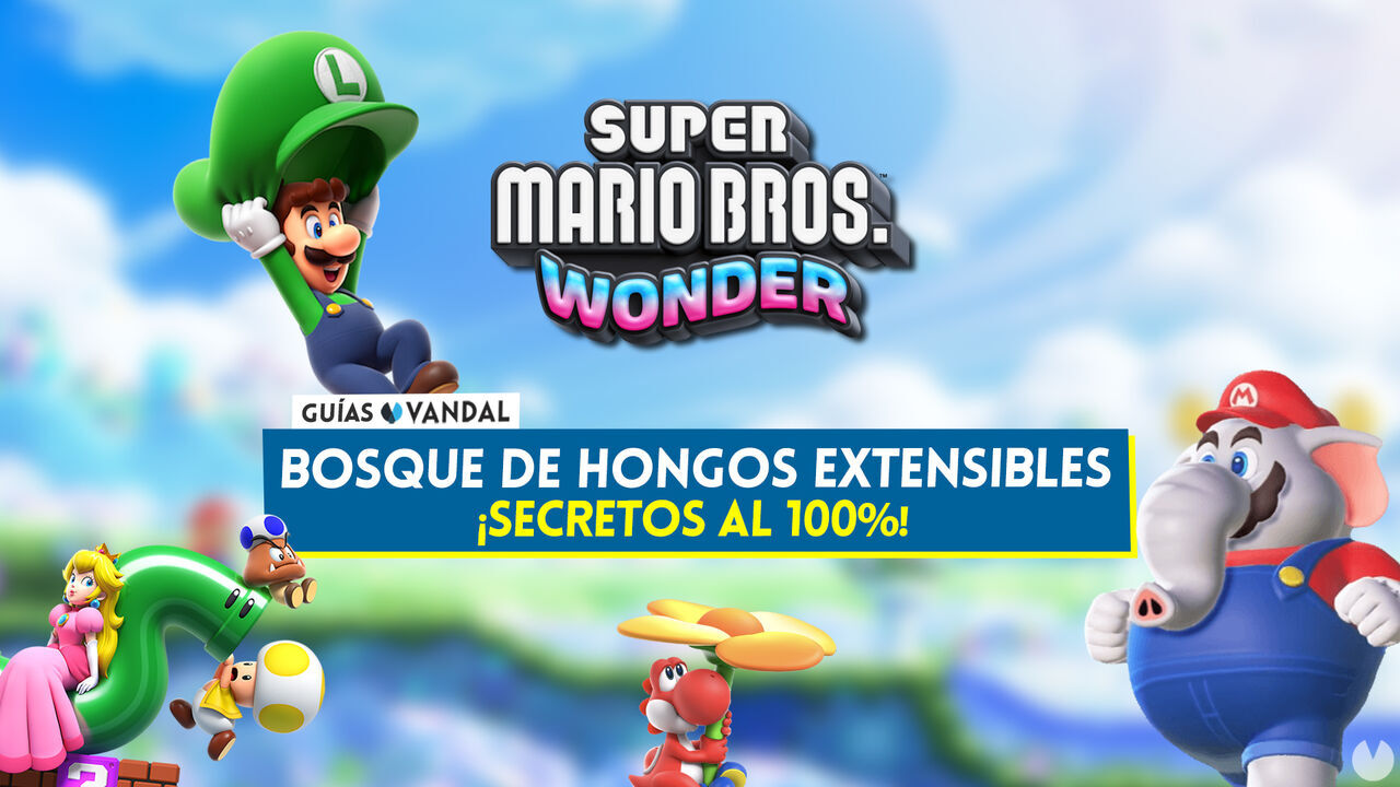 Bosque de hongos extensibles al 100% en Super Mario Bros. Wonder: Todos los secretos y coleccionables - Super Mario Bros. Wonder