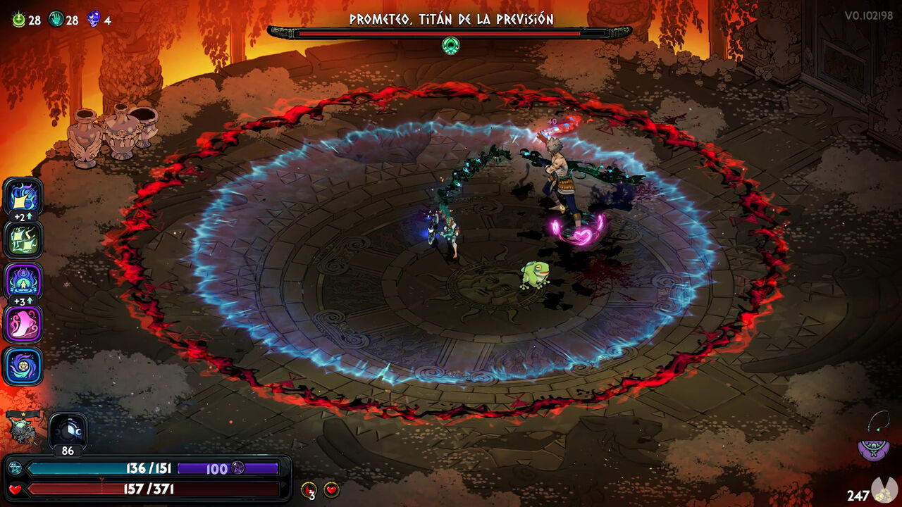Hades 2 - Prometheus boss: Blue flame circle