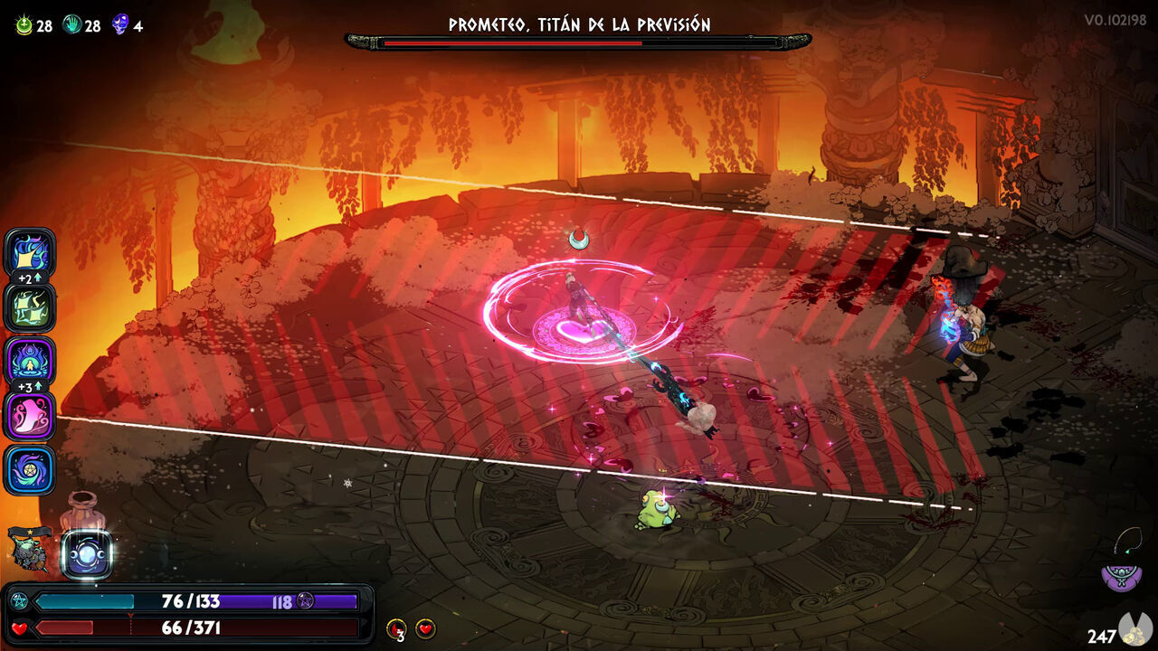 Hades 2 - Prometheus boss: Incoming flame burst attack