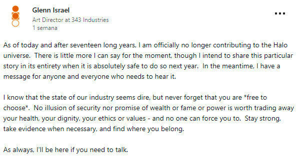 Director de arte de Halo deja el estudio con un extrao mensaje