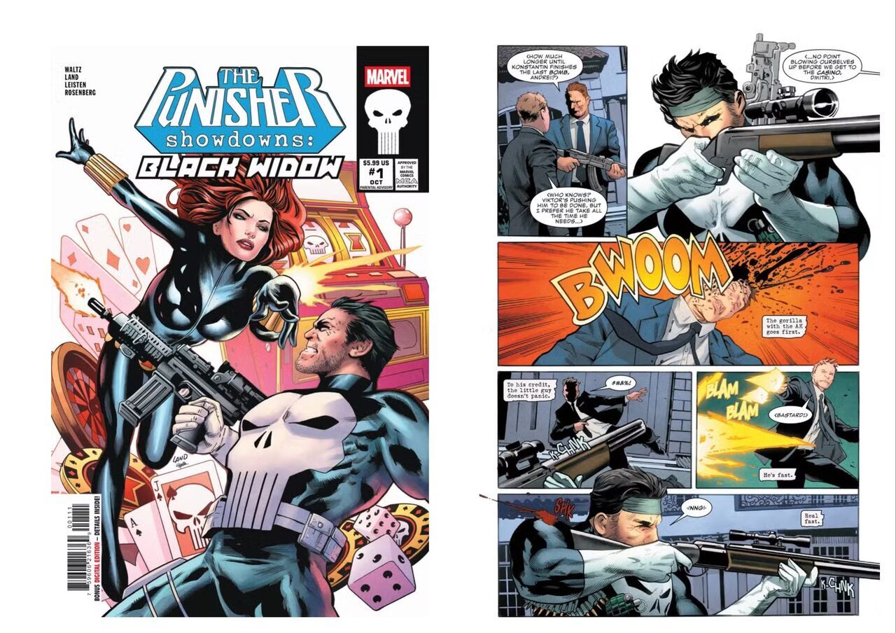 Frank Castle vs Viuda Negra en Marvel