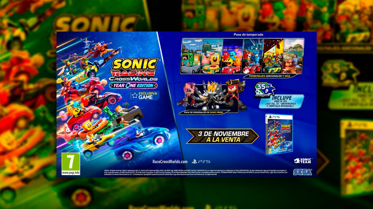 Reserva Sonic Racing CrossWorlds y su Year One Edition exclusiva en GAME con todo su contenido del primer año