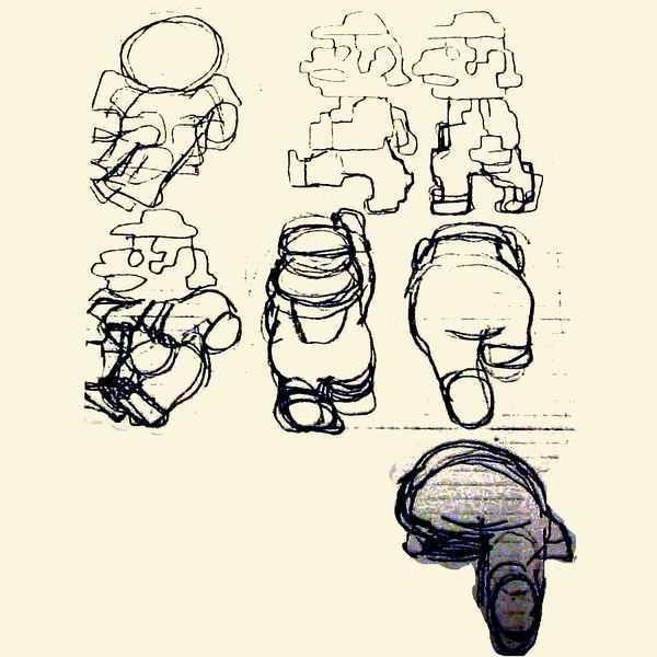 Arte conceptual de Jumpman, el primer sprite conocido de Mario.