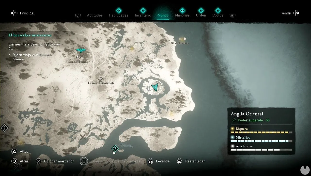 Mapa do tesouro de Crawelie de Sussex - Assassin's Creed Valhalla