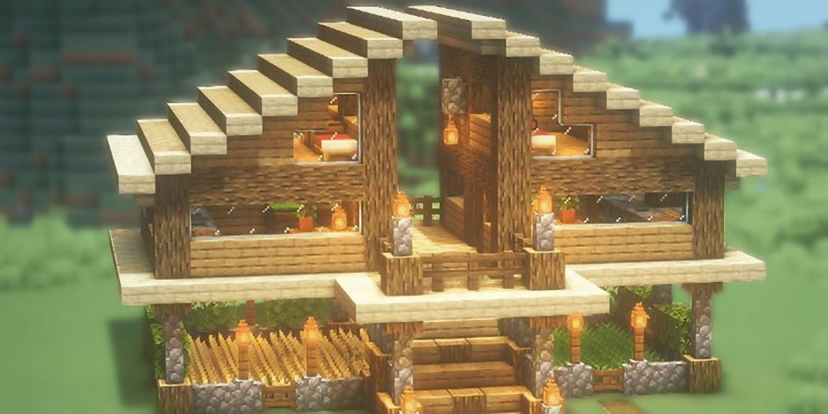 Minecraft - Best houses for beginners - House with rooms for multiplayer