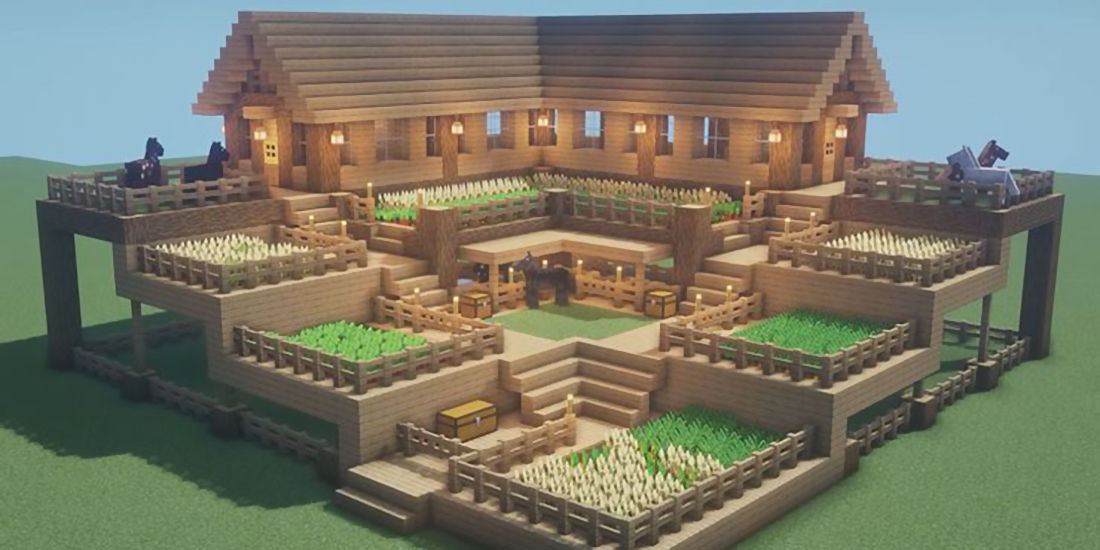 Minecraft - Best houses for beginners - Terraced farm