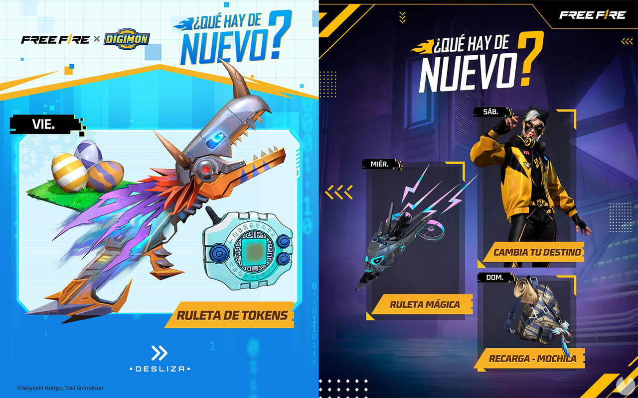 FREE FIRE MAX | Agenda semanal del 19 al 25 de noviembre: Digivice, MetalGreymon y más. Noticias en tiempo real