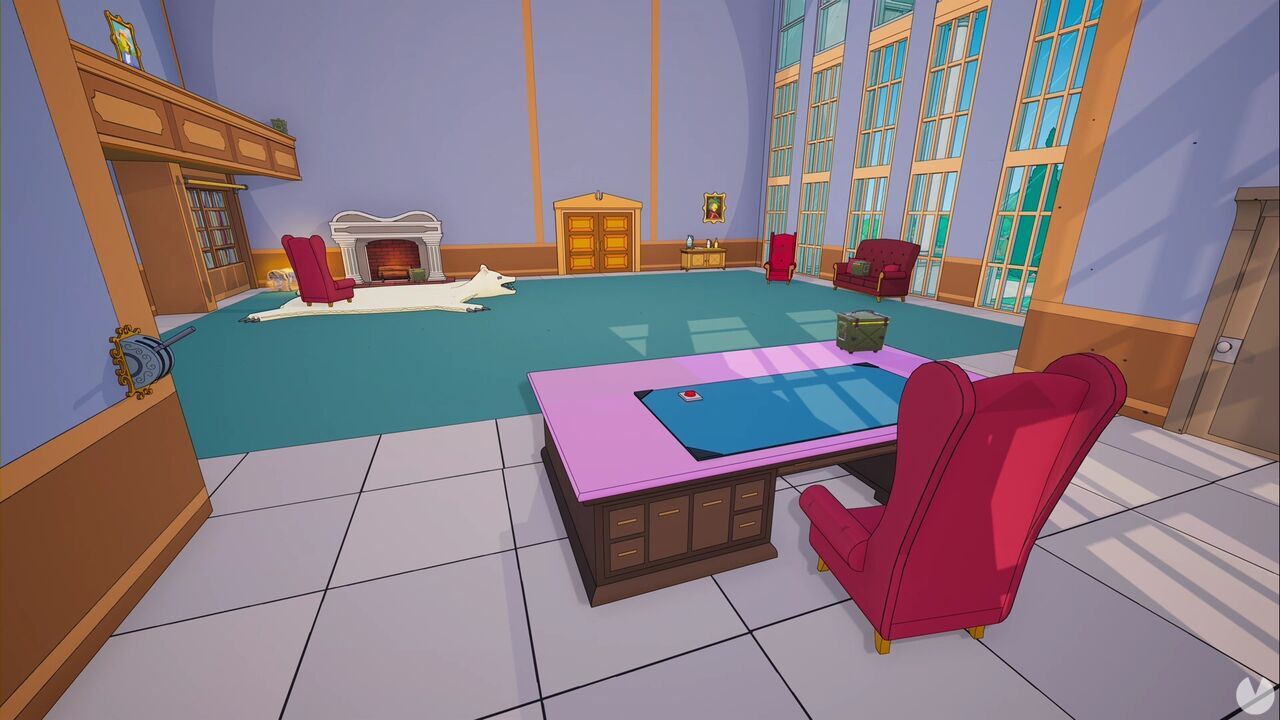 Los mejores easter eggs de Los Simpson en Fortnite - escritorio del Señor Burns en el despacho de su mansión