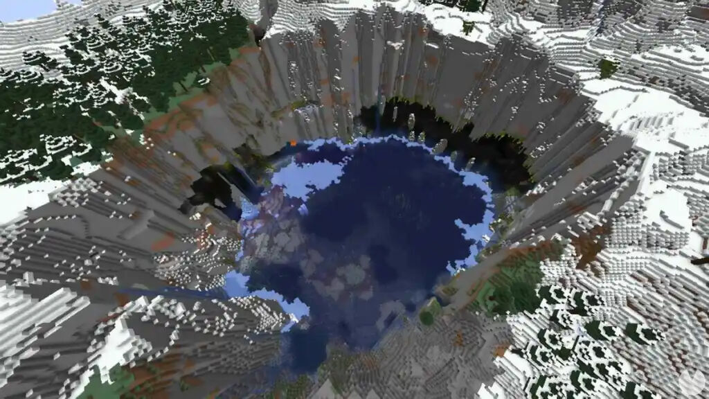 Best Minecraft seeds - Snowy Chasm