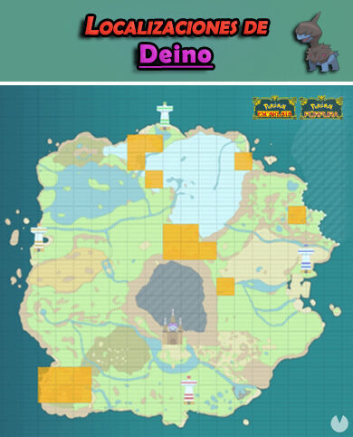Pokémon Escarlata y Púrpura - Mapa de localizaciones de Deino en Paldea