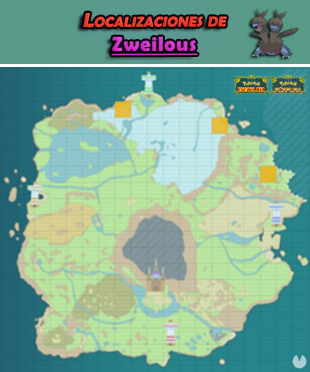 Pokémon Escarlata y Púrpura - Mapa de localizaciones de Zweilous en Paldea
