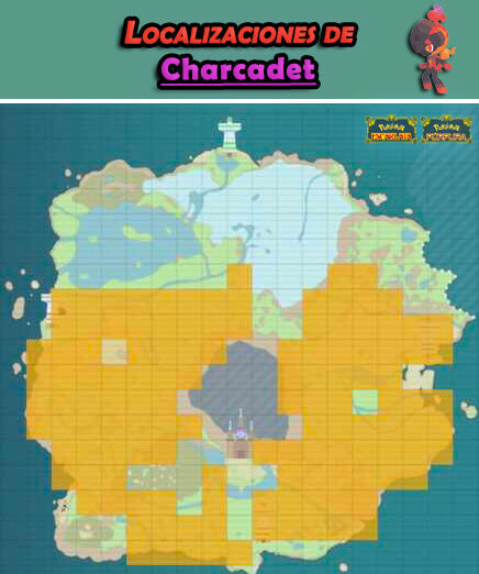 Pokémon Escarlata y Púrpura - Localizaciones de Charcadet salvaje en Paldea