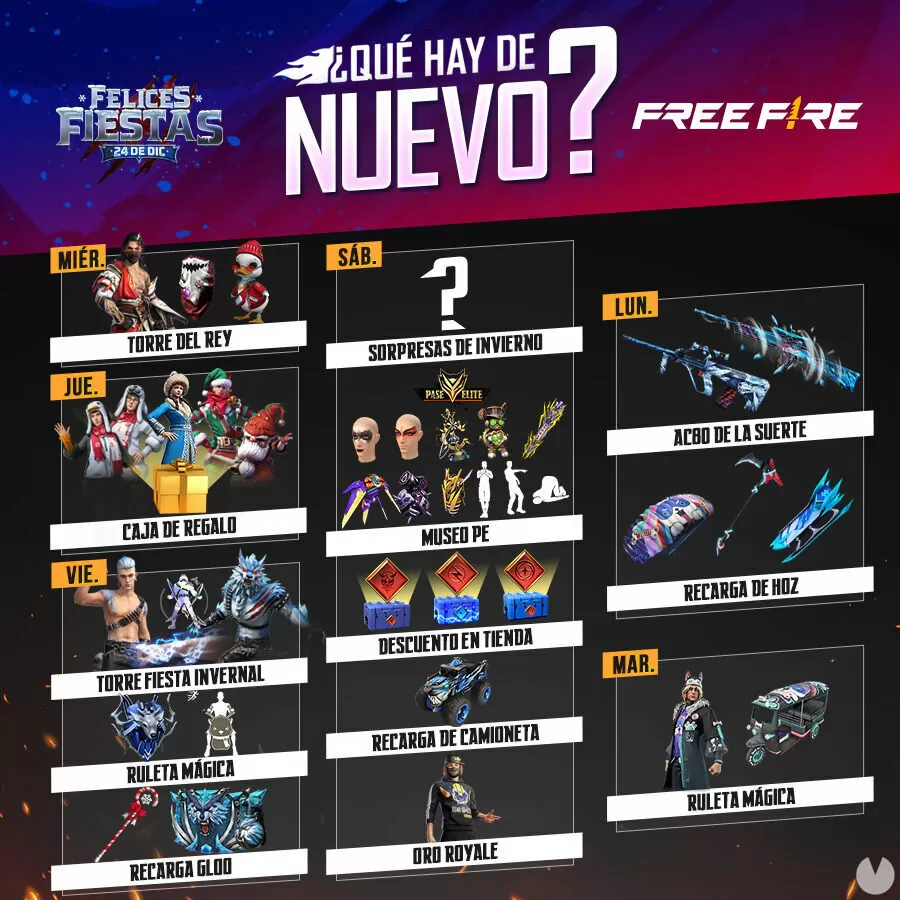 Free Fire: agenda semanal de 8 a 14 de dezembro com Bônus Especial e Recarga  de Elefante - CenárioMT