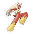 Blaziken en Pokédex del DLC Megadimensión de Leyendas Z-A