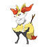 Braixen en Pokédex Arándano