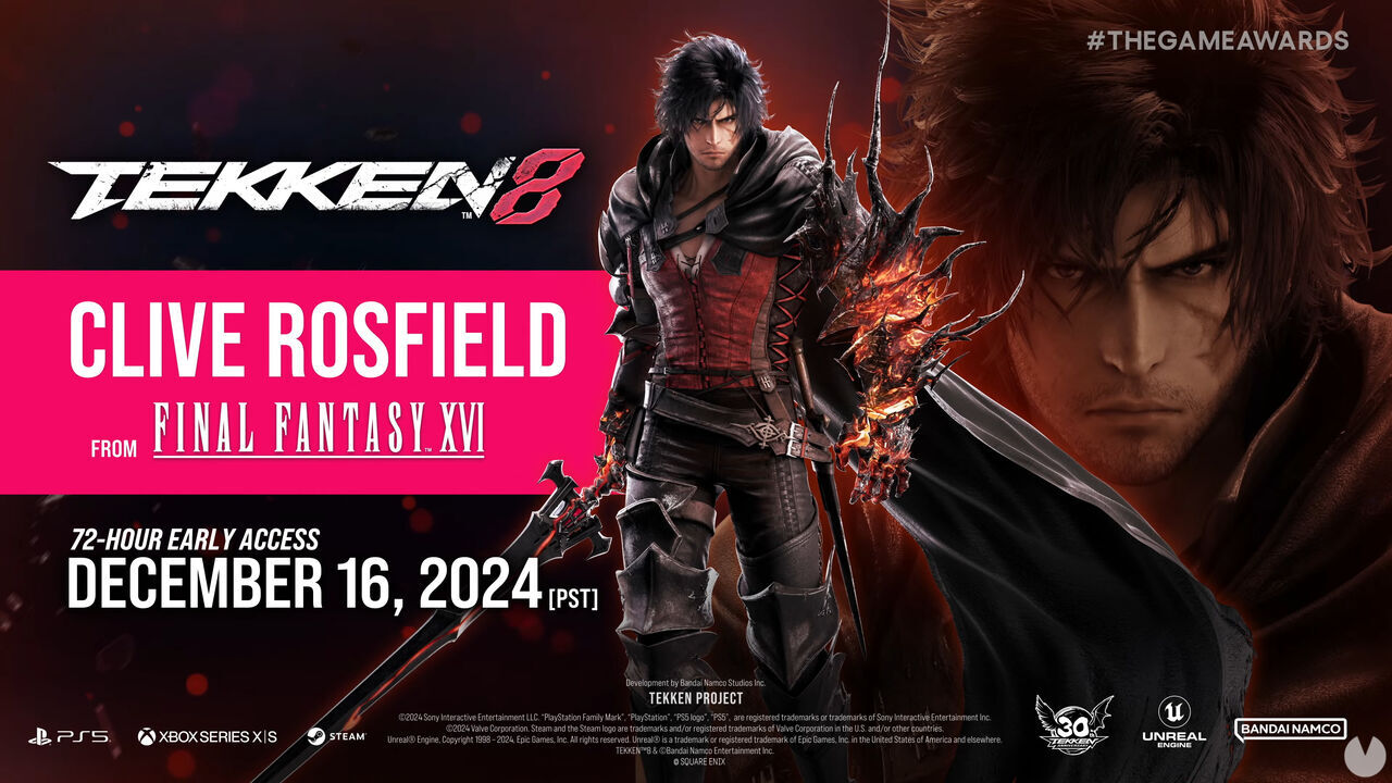 Clive Rosfield de Final Fantasy XVI en Tekken 8.