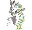 Meloetta en Pokédex del DLC Megadimensión de Leyendas Z-A