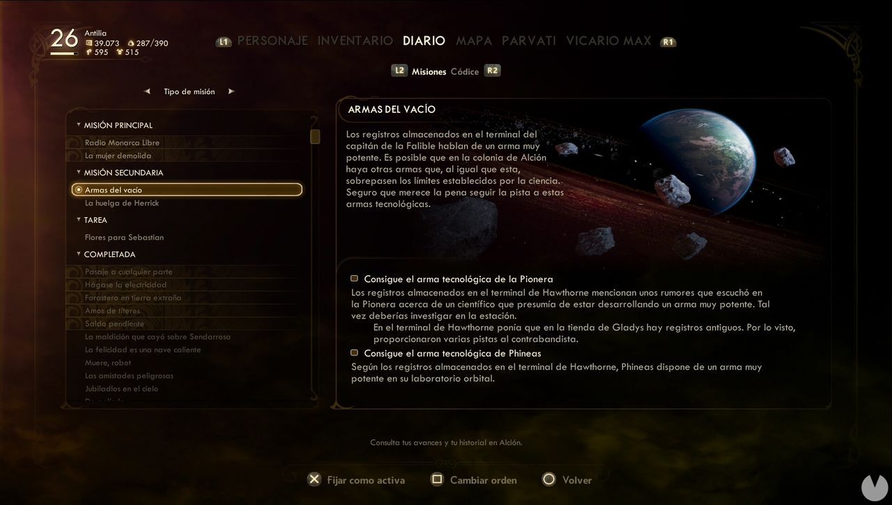 Cmo completar Armas del vaco en The Outer Worlds - The Outer Worlds